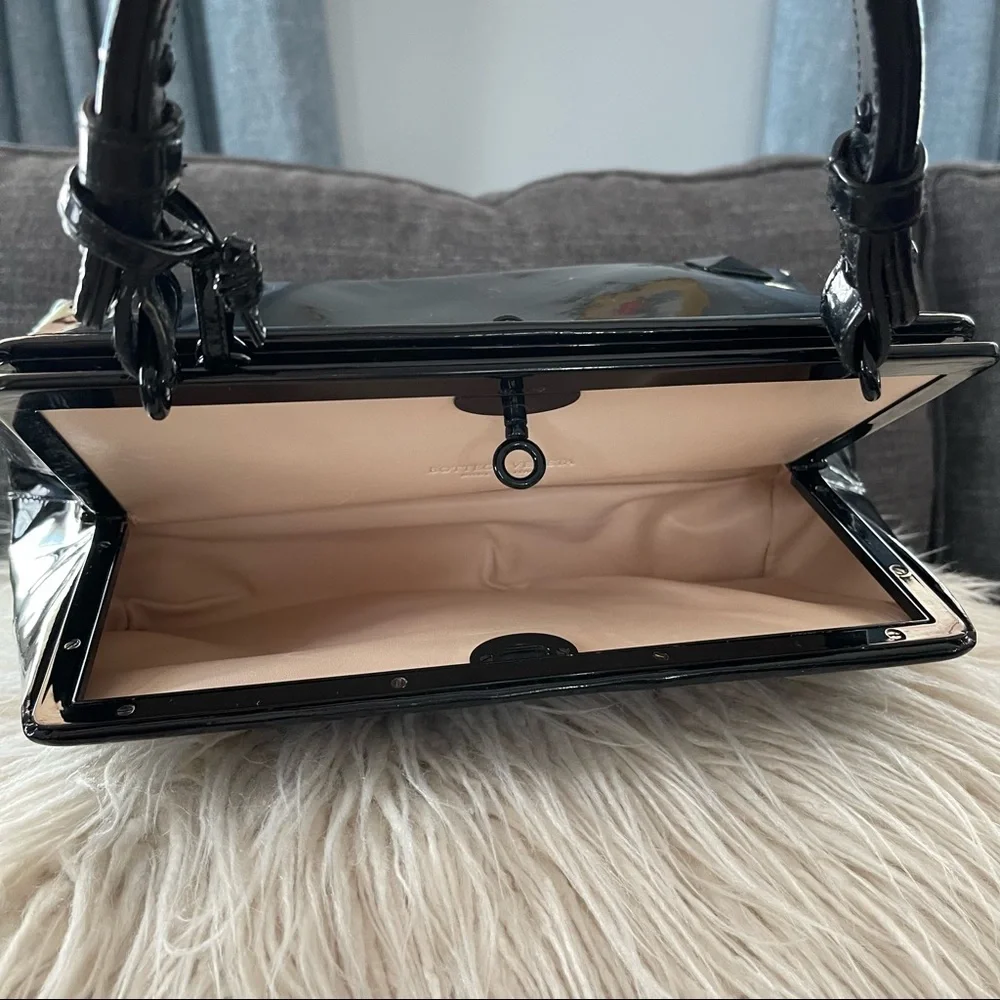 BOTTEGA VENETA Patent Leather Black Frame Bag - Picture 8 of 13